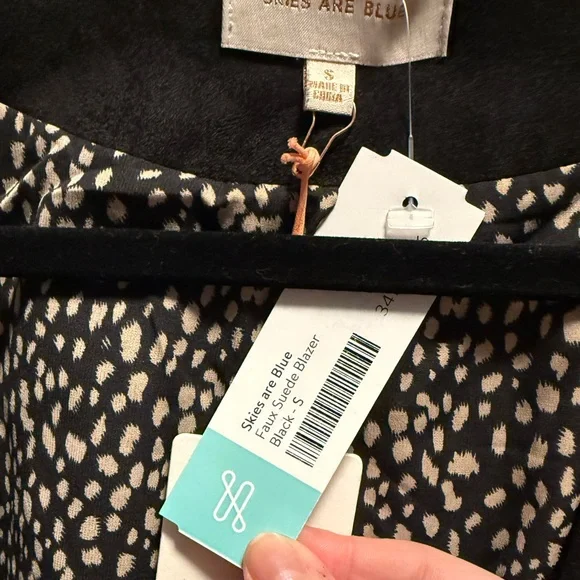 NWT SKIES ARE BLUE Faux Suede Blazer - Picture 5 of 14